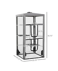 PawHut Large Outdoor Cat House Indoor Pet Playpen w/ 3 Platforms 4 Sandbags