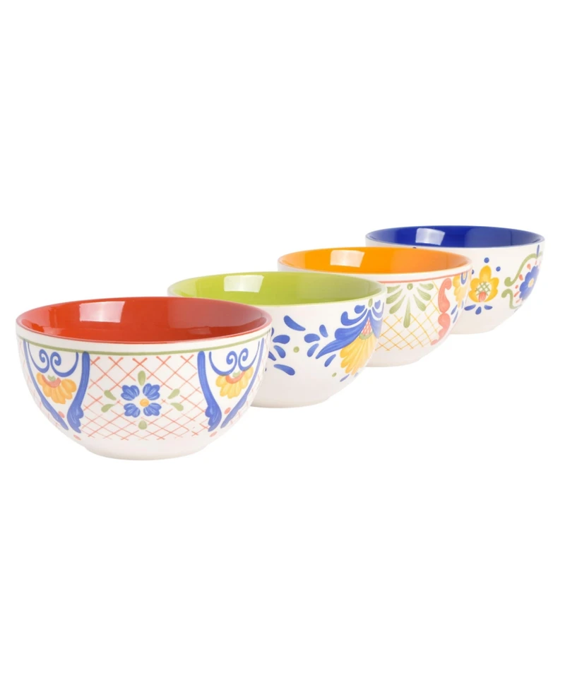 Laurie Gates Tierra Tile Hand-Painted 4 Piece Bowl Set