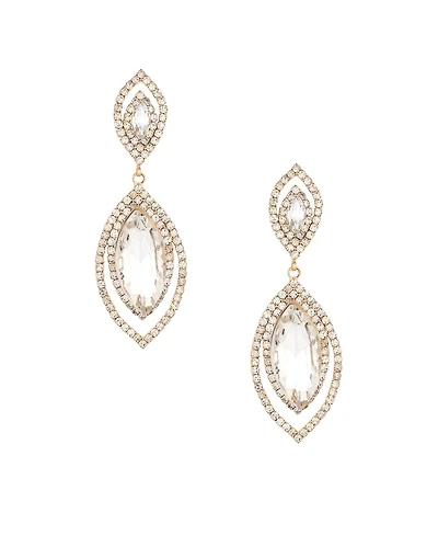 Ettika Timeless Crystal Dangle Earrings in 18K Gold Plating