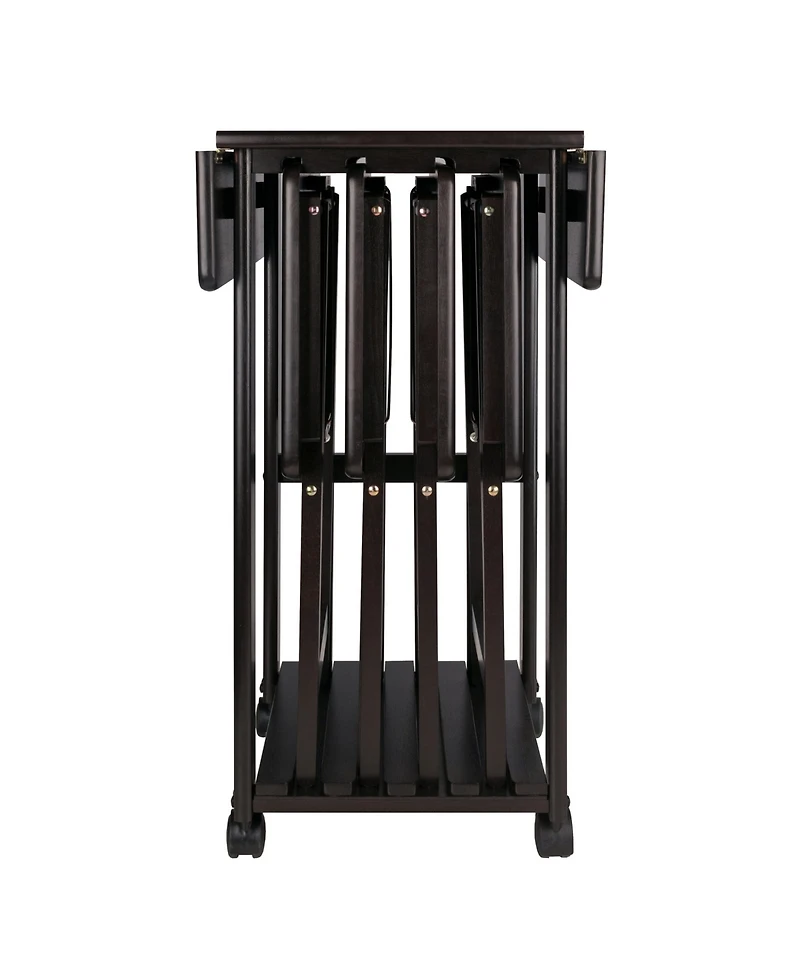 Winsome Sophia 5-Piece Wood Drop Leaf Top Snack Table Set