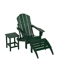 WestinTrends Adirondack Folding Chair with Ottoman and Side Table Set