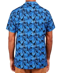 Society of Threads Men's Slim Fit Non-Iron Tropical Print Performance Stretch Camp Shirt