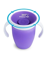 Munchkin Toddler Miracle 360 Trainer Cup, 7 Ounce, 2 Pack, Pink/Purple