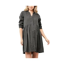 Ripe Maternity Demi Tencel Button Down Nursing Dress Olive