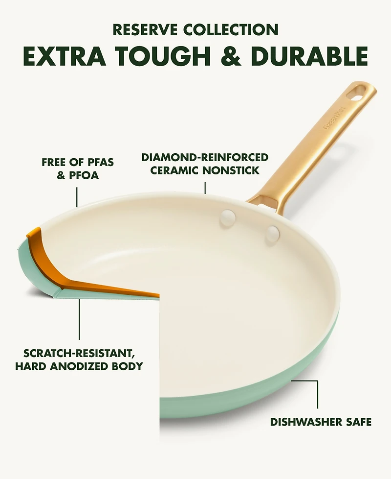 GreenPan Reserve Padova Ceramic 10" & 12" Nonstick Frypans, Set of 2