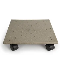 Plastec CD712 Terra Stone Plant/Flower Pot Moveable Caddy, Gray, 12"