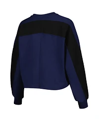 Women's Gameday Couture Navy Michigan Wolverines Back To Reality Colorblock Pullover Sweatshirt