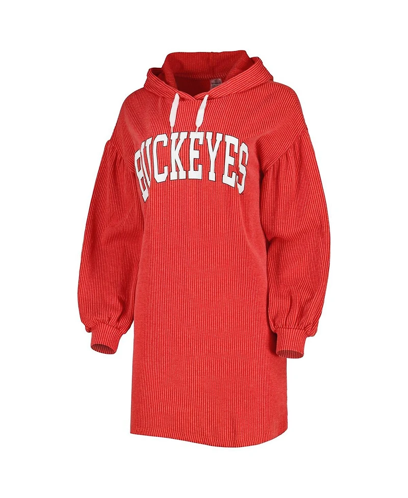 Women's Gameday Couture Scarlet Ohio State Buckeyes Game Winner Vintage-Like Wash Tri-Blend Dress