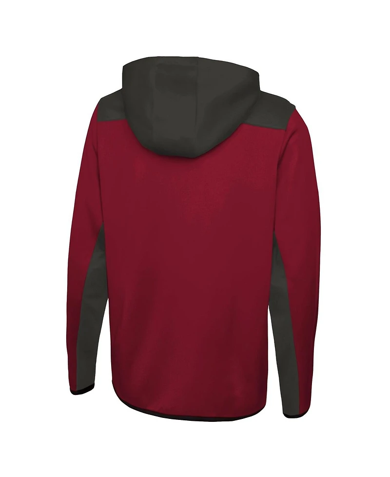 Men's New Era Red Tampa Bay Buccaneers Combine Authentic Hard Hitter Pullover Hoodie