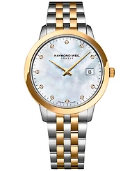 Raymond Weil Women's Swiss Toccata Diamond Accent Two-Tone Stainless Steel Bracelet Watch 34mm