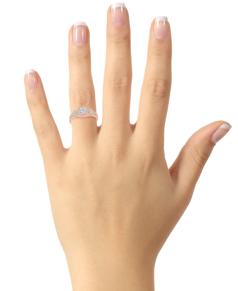 Diamond Halo Engagement Ring (1 ct. t.w.) 14k White, Yellow or Rose Gold