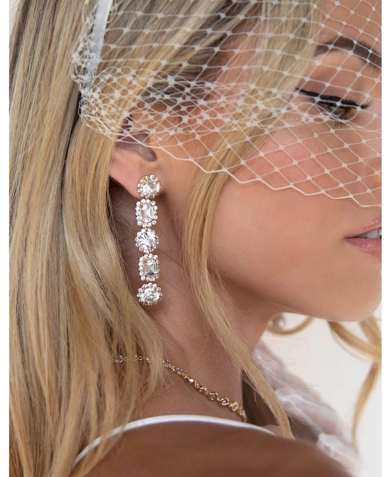 Ettika Crystal Droplets Earrings in 18K Gold Plating