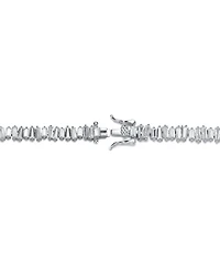 Sterling Silver Rhodium Plated Clear Cubic Zirconia Tennis Bracelet