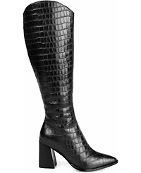 Journee Signature Women's Laila Block Heel Knee High Dress Boots