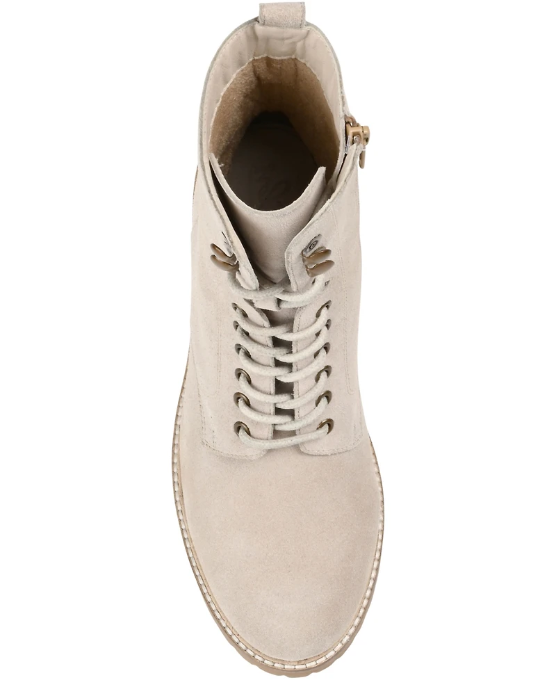 Journee Signature Women's Malle Lace Up Lug Sole Combat Booties