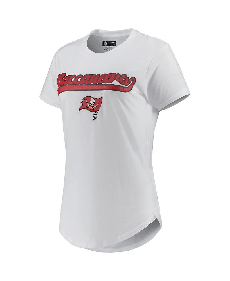 Women's Concepts Sport White, Charcoal Tampa Bay Buccaneers Sonata T-shirt and Leggings Sleep Set