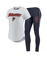 Women's Concepts Sport White, Charcoal Atlanta Falcons Sonata T-shirt and Leggings Sleep Set