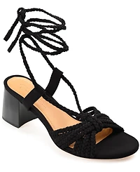 Journee Signature Women's Railee Braided Block Heel Sandals