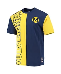 Men's Mitchell & Ness Navy, Maize Michigan Wolverines Play By Play 2.0 T-shirt