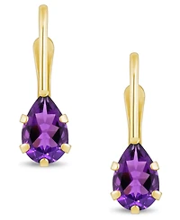 Macy's Gemstone Leverback Earrings 10K Yellow Gold