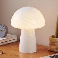 Mushroom Frosted Glass Led Table Lamp (13")