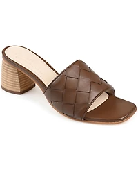 Journee Signature Women's Kellee Woven Block Heel Sandals