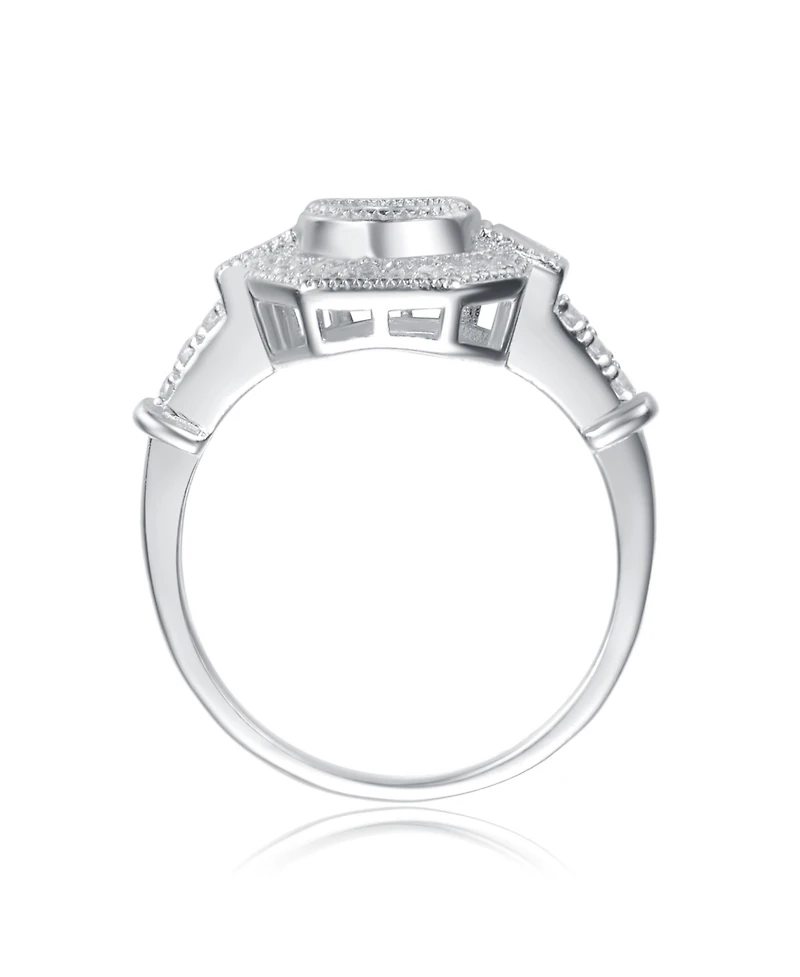 Sterling Silver Clear Cubic Zirconia Solitairie Ring