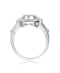 Sterling Silver Clear Cubic Zirconia Solitairie Ring