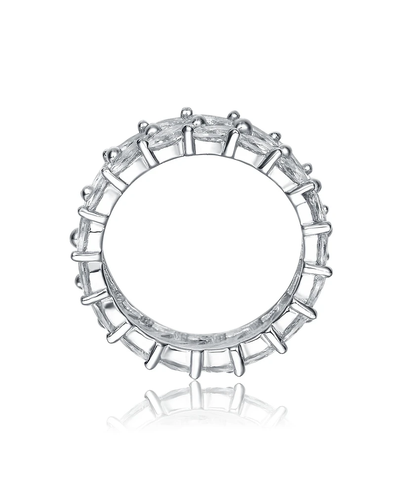 Sterling Silver Clear Cubic Zirconia Marquise Ring