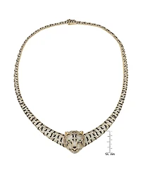 Sterling Silver 14K Gold-Plated Cubic Zirconia Leopard Necklace