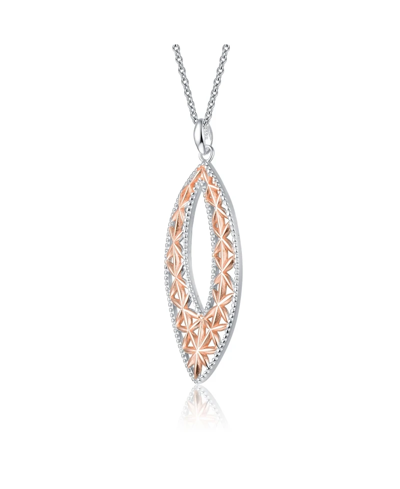 Elegant Sterling Silver Two-Tone Pendant Necklace