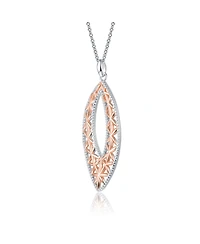 Elegant Sterling Silver Two-Tone Pendant Necklace
