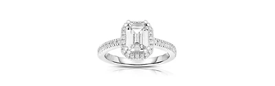 Sterling Silver Asscher-cut Cubic Zirconia Ring