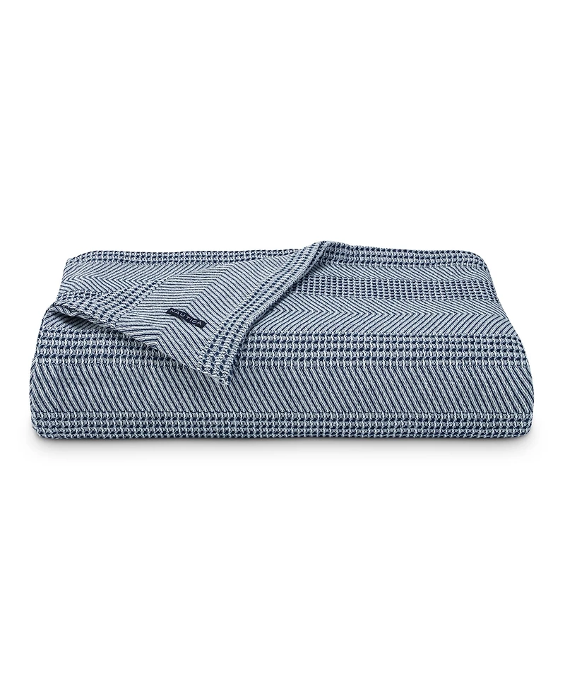 Nautica Chevron Stripe Yarn Dye Cotton Blanket, King