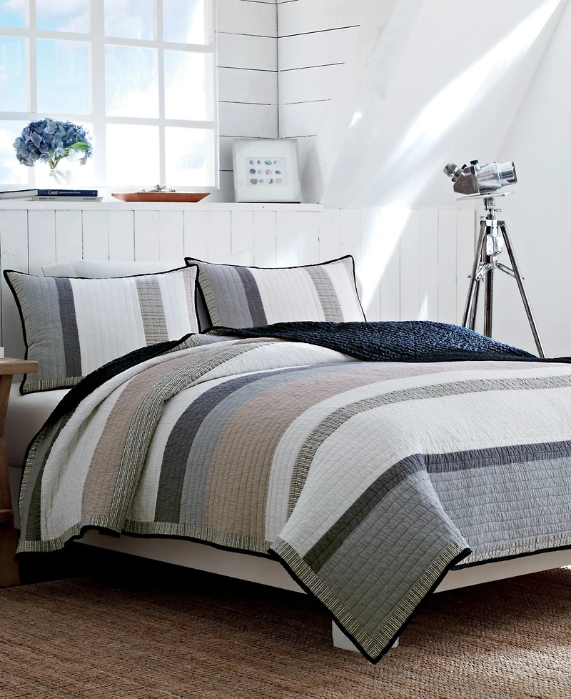 Nautica Tideway Cotton Reversible Quilt, Full/Queen
