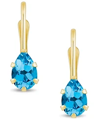 Macy's Gemstone Leverback Earrings 10K Yellow Gold