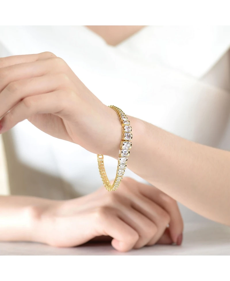 Sterling Silver Shimmering Clear Cubic Zirconia Tennis Bracelet