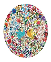 Eeboo Piece and Love Blue Bird Yellow Bird Adult Round Jigsaw Puzzle