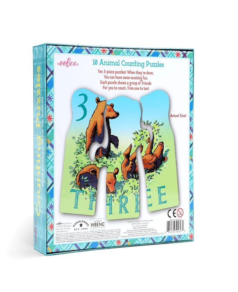 Eeboo Animal Counting 30 Piece Puzzle Set