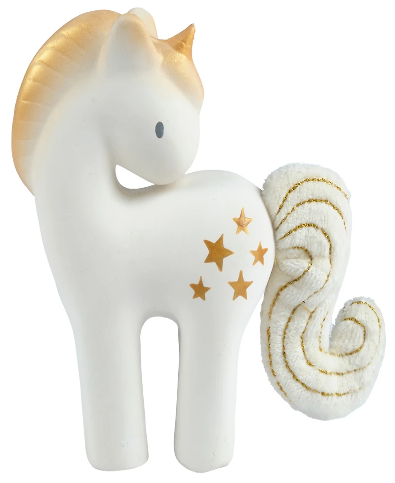 Tikiri Shining Stars Unicorn Rubber Rattle with Crinkle Wings