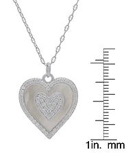 Macy's Mother of Pearl and Cubic Zirconia Heart Pendant
