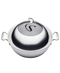 Circulon Clad Stainless Steel 14" Induction Wok with Glass Lid and Hybrid Steelshield and Non-stick Technology