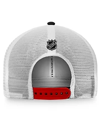 Men's Fanatics Black, White Chicago Blackhawks Authentic Pro Rink Trucker Snapback Hat