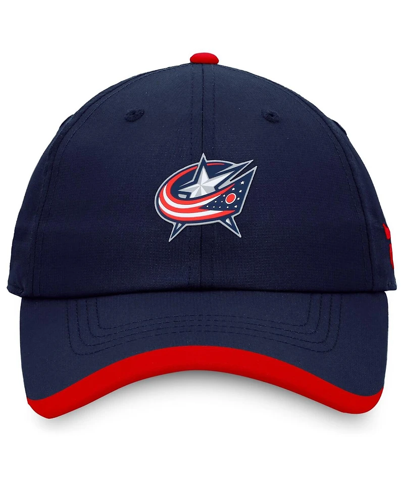 Men's Fanatics Navy Columbus Blue Jackets Authentic Pro Rink Pinnacle Adjustable Hat