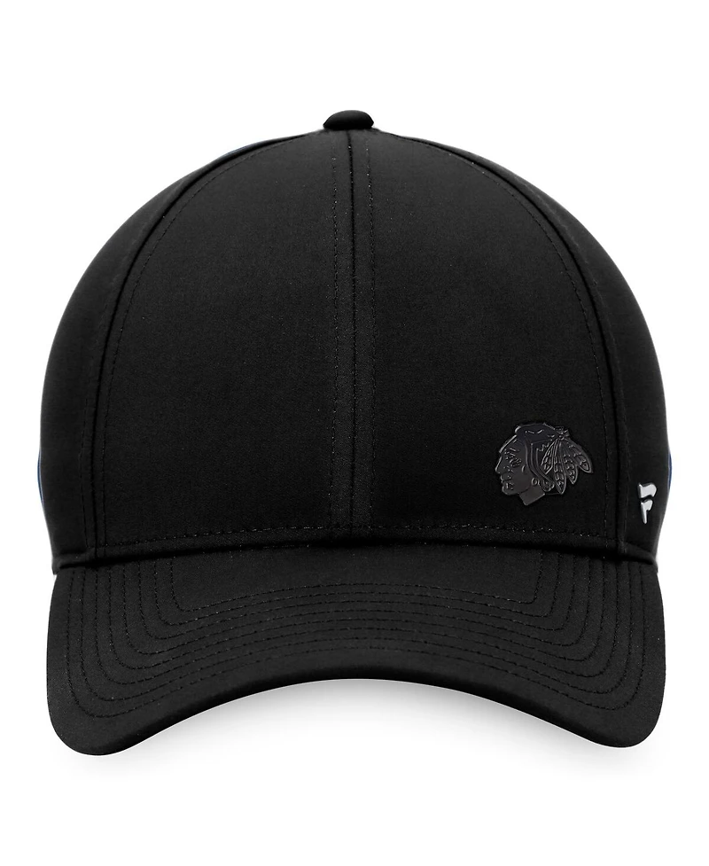 Women's Fanatics Black Chicago Blackhawks Authentic Pro Road Structured Adjustable Hat