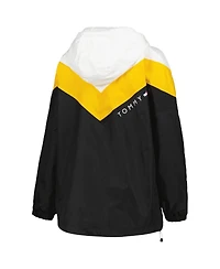 Women's Tommy Hilfiger Black, Gold Boston Bruins Staci Half-Zip Windbreaker Jacket