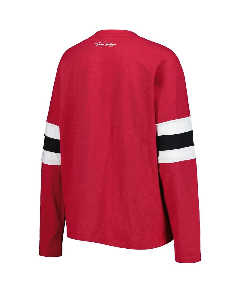 Women's Tommy Hilfiger Cardinal Arizona Cardinals Justine Long Sleeve Tunic T-shirt