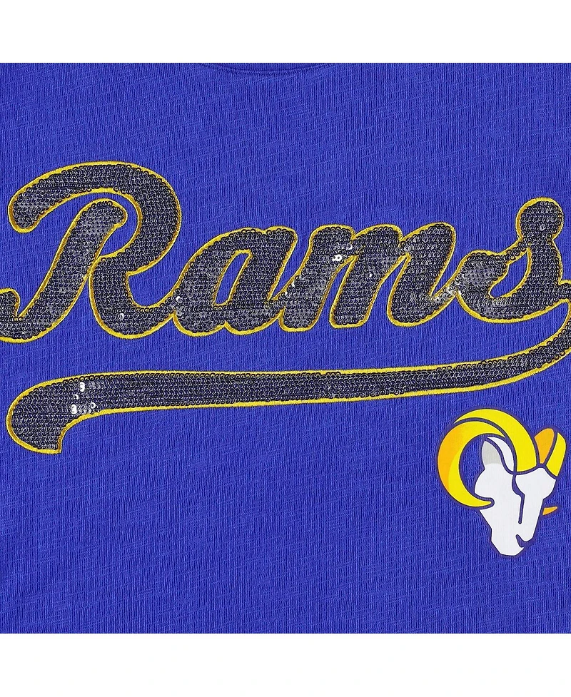 Women's Tommy Hilfiger Royal Los Angeles Rams Justine Long Sleeve Tunic T-shirt
