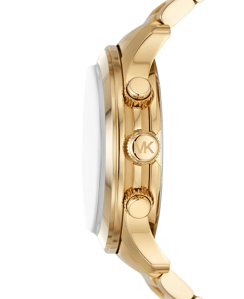 Michael Kors Unisex Runway Chronograph Gold-Tone Stainless Steel Bracelet Watch, 45mm