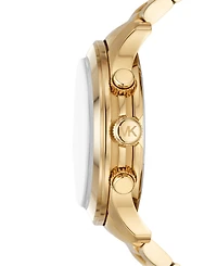 Michael Kors Unisex Runway Chronograph Gold-Tone Stainless Steel Bracelet Watch, 45mm